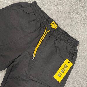 GFTD LA Pants Men 2XL Black Pull On Drawstring Nylon Cargos